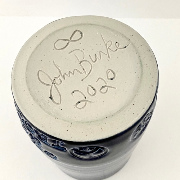 GET IN GOOD TROUBLE Coffee Mug Handmade By potter John Burke, NAVY NWT - Picture 8 of 10